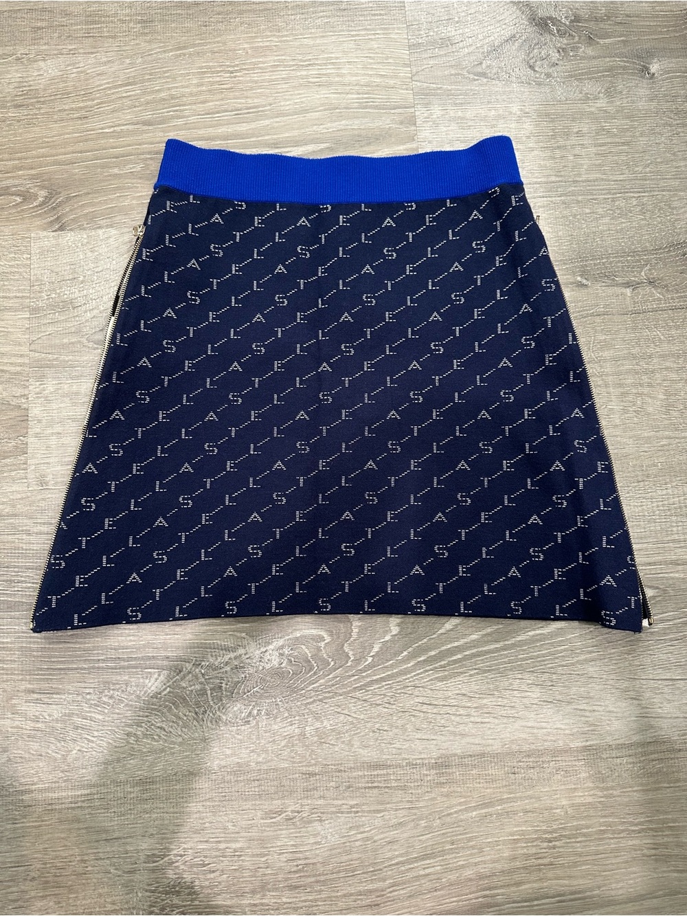 Stella McCartney Navy Logo-Print Mini Skirt